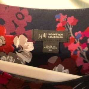 J Jill print half sleeve top